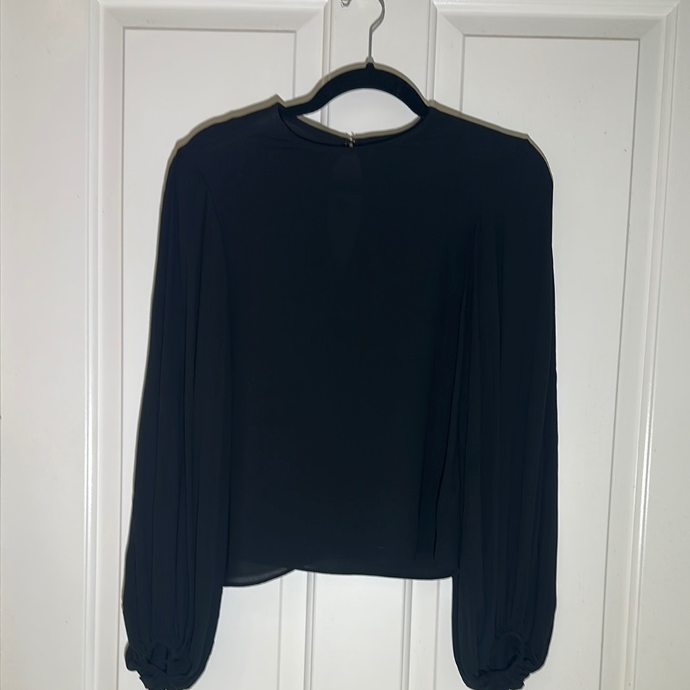 Flowy Sleeves Black Women's Top